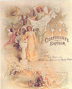 Dollhouse Miniature Baptismal Certificate